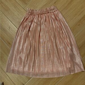 Zara girls Metallic Rose Pleated Midi Skirt